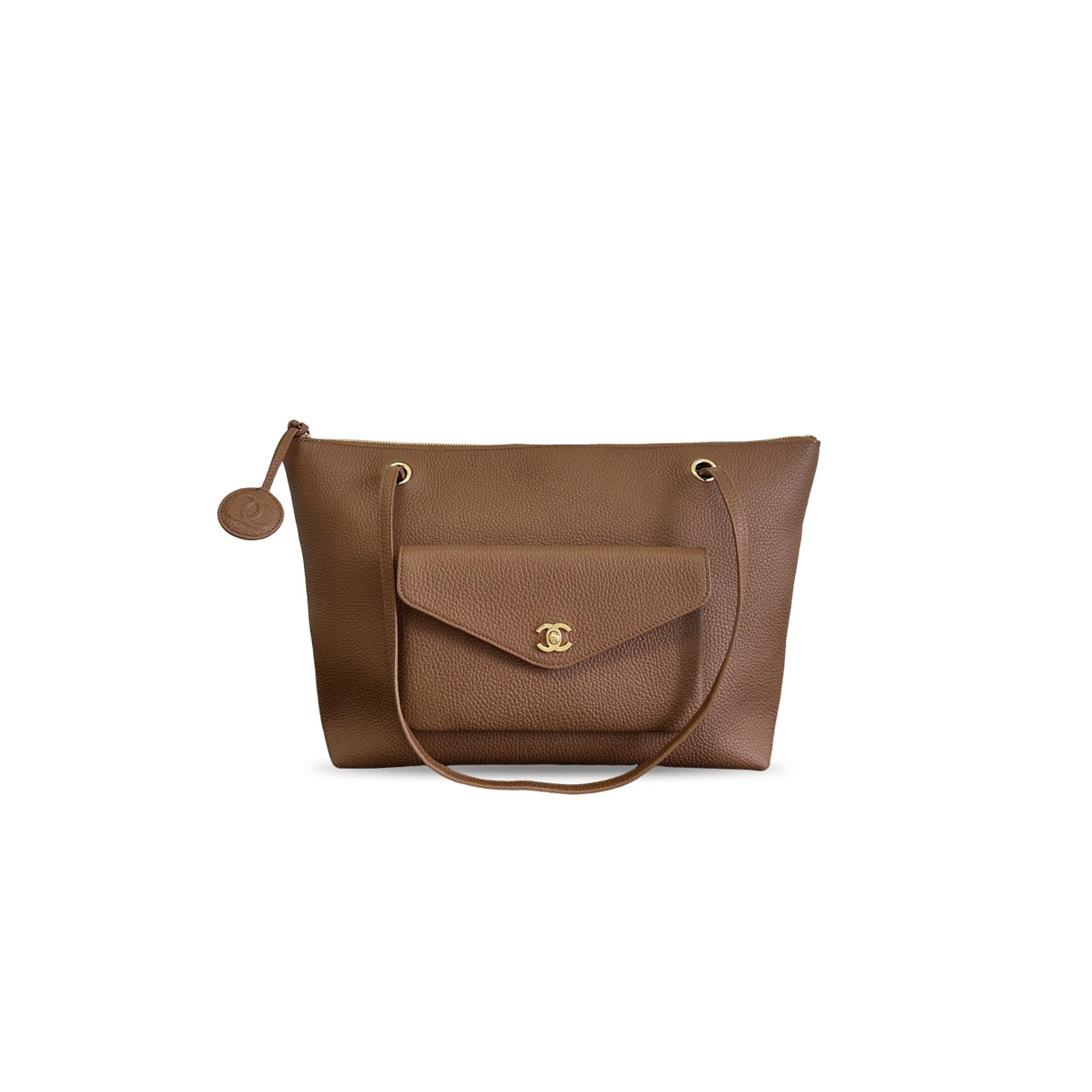 CHANEL GRAINED CALFSKIN & GOLD-TONE METAL TOTE BAG AS6483 (35*22*11cm)